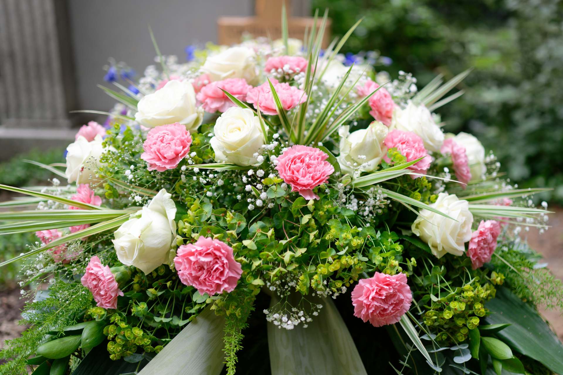 fleurs roses et blanches